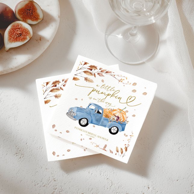 Guardanapo De Papel Uma Pequena Abóbora Está A Caminho Do Chá de frald (Criador carregado)