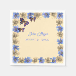 Guardanapo De Papel Uma Pequena Borboleta Está No Caminho Bebê Floral