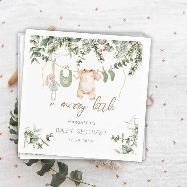 Guardanapo De Papel Uma pequena Feliz | Chá de fraldas Boho Boy Winter (Criador carregado)