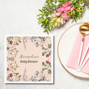 Guardanapo De Papel Uma Pequena Menina Flor Silvestre Chás de Bebê