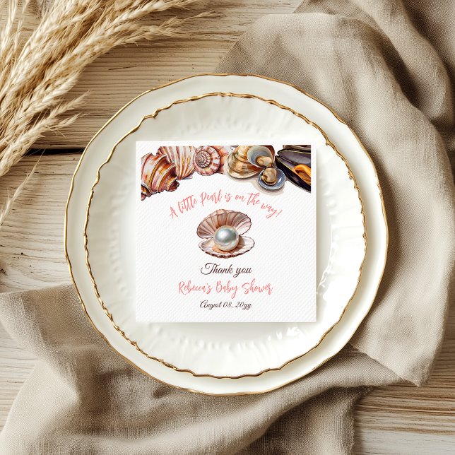 Guardanapo De Papel Uma pérola debaixo do Chá de fraldas da Garota do  (Criador carregado)