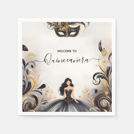 Guardanapo De Papel Uma Quinceanera De Mascarada De Máscara De Rico De