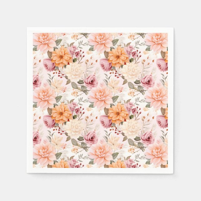 Guardanapo De Papel Uma Série de Design Floral de Outono 2 (Frente)