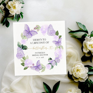 Guardanapo De Papel Uma Vida de Borboletas Chá de Noiva Roxo
