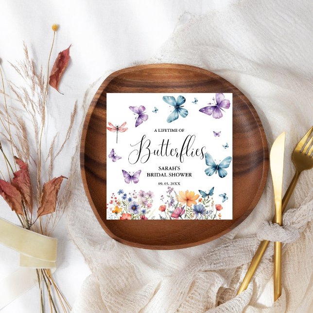 Guardanapo De Papel Uma vida inteira de borboletas Chá de panela Mesa (Criador carregado)