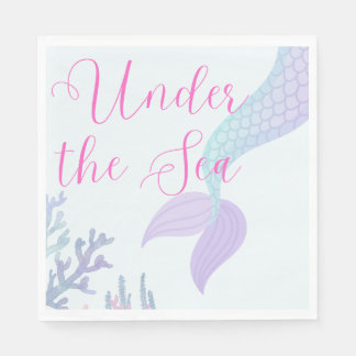 Guardanapo De Papel Under the Sea Mermaid Napkins