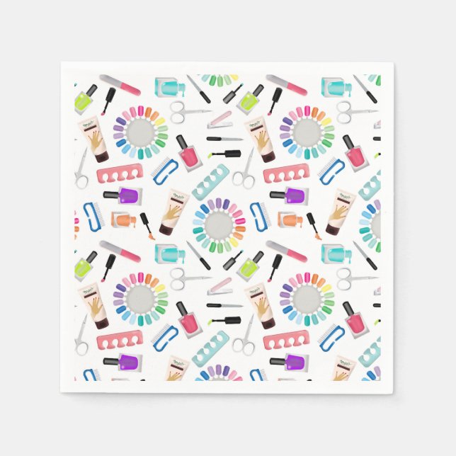 Guardanapo De Papel Unhas Manicure Pedicure Mani Pedi Meninas Aniversá (Frente)