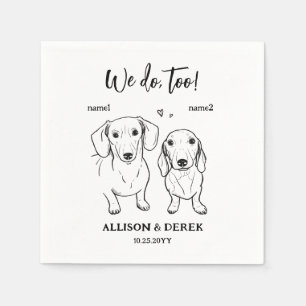 Guardanapo De Papel Único Fazemos 2 Cachorros Desenhando Casamento