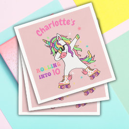 Guardanapo De Papel Unicorn Dabbing Roller Sking Aniversário