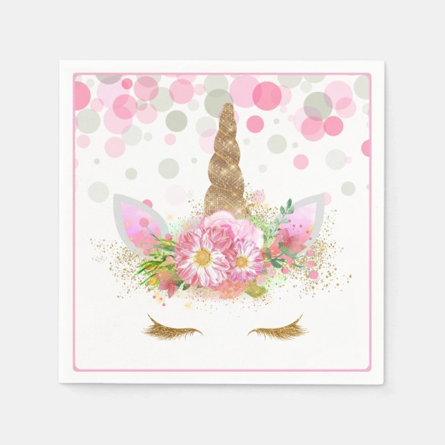 Guardanapo De Papel Unicorn Face Bonita Papel Unicorn Napkins (Frente)