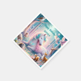 Guardanapo De Papel Unicórnio, Bebê/ Crianças, Nome Personalizado de A