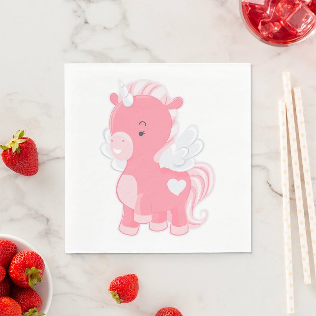 Guardanapo De Papel Unicórnio Cor-de-Rosa (Criador carregado)