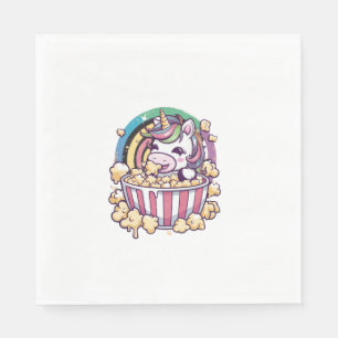 Guardanapo De Papel unicórnio kawaii, bonito com pipoca Long Sleeve T-