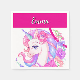 Guardanapo De Papel unicórnio & personalize seu nome