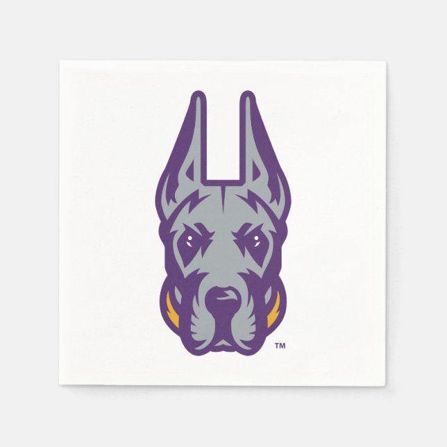Guardanapo De Papel Universidade de Albany Great Dane Mascot Head (Frente)