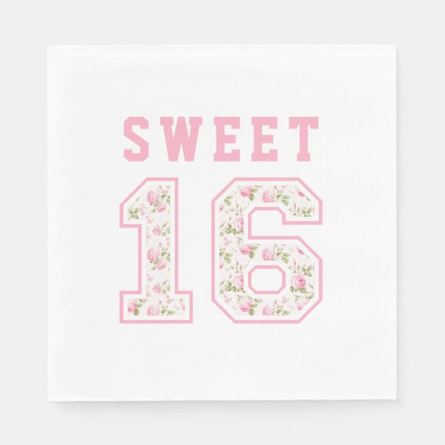 Guardanapo De Papel Universidade Pink Coquette Sweet 16 (Frente)