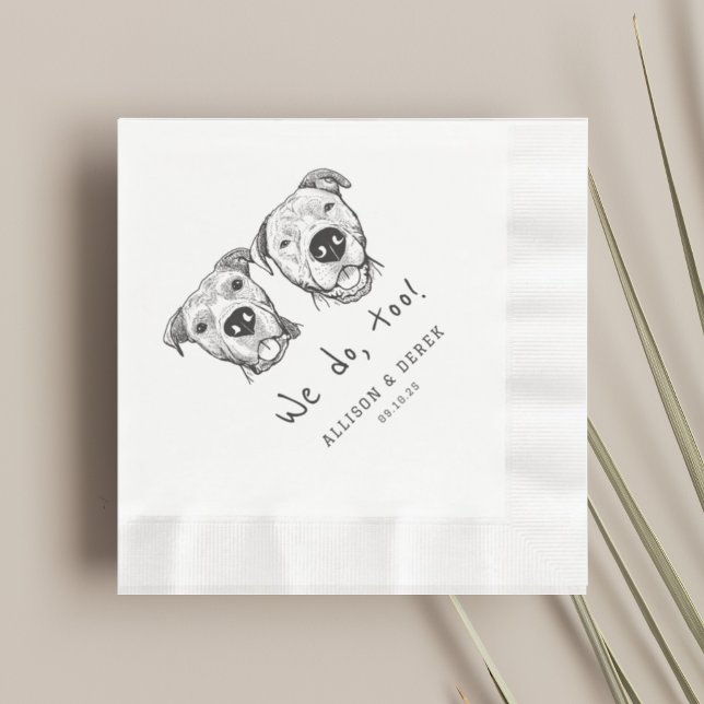 Guardanapo De Papel Uns 2 Cachorros Rostos Fazemos Casamento (Criador carregado)