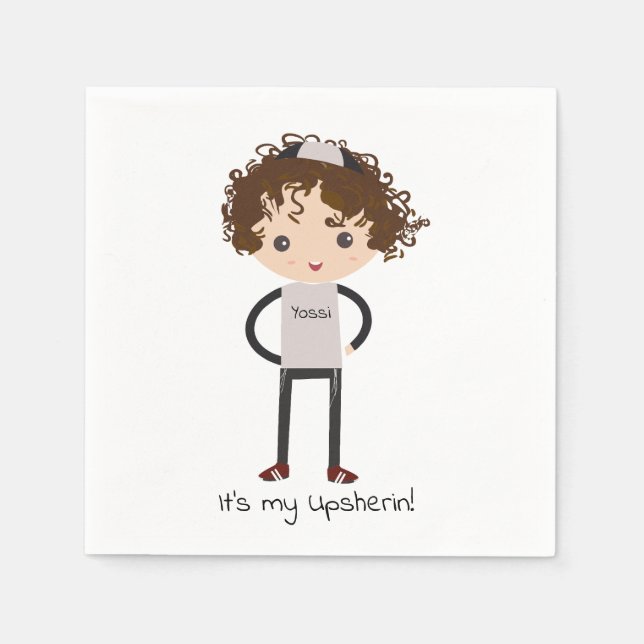 Guardanapo De Papel Upsherin Napkin personalizado (Frente)