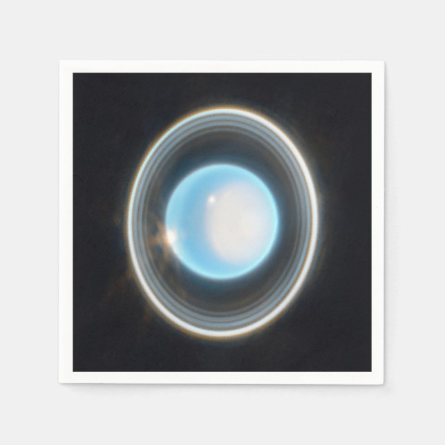 Guardanapo De Papel Urano Planeta com Imagem JWST de Anéis (Frente)