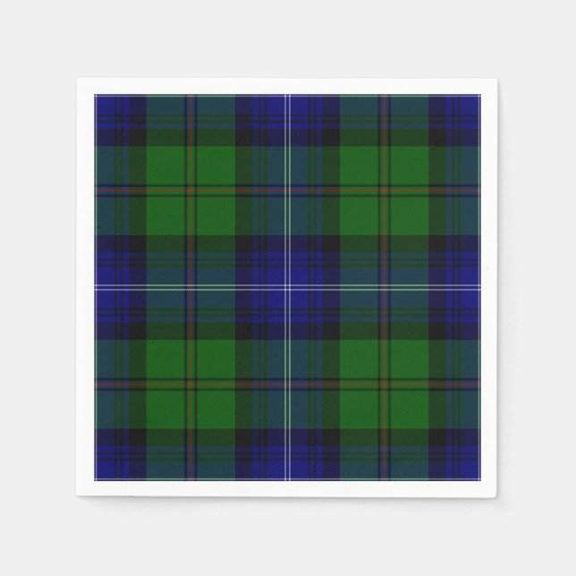 Guardanapo De Papel Urquhart tartan Blue xadrez (Frente)