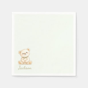 Guardanapo De Papel Ursa de pelúcia em aquarela Sage Gree