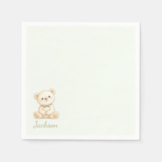 Guardanapo De Papel Ursa de pelúcia em aquarela Sage Gree