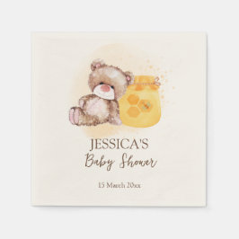 Guardanapo De Papel Ursinho de vaso de mel, chá de fraldas de espera