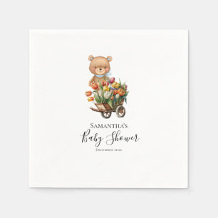 Guardanapo De Papel Ursinho Floral Boy Rustic Blue