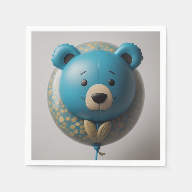 Guardanapo De Papel Urso Azul Balão (Frente)