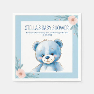 Guardanapo De Papel Urso azul liso