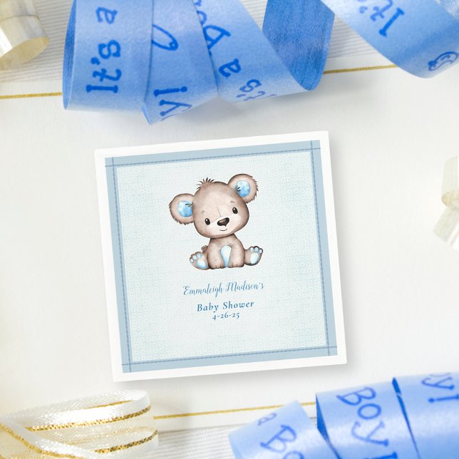 Guardanapo De Papel Urso Castanho-Gelado Branco Azul (Criador carregado)