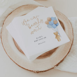 Guardanapo De Papel Urso com Balões Azuis e Tan