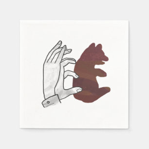 Guardanapo De Papel Urso Cub Brown da silhueta da mão