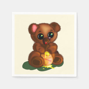 Guardanapo De Papel Urso de Mel Bonito