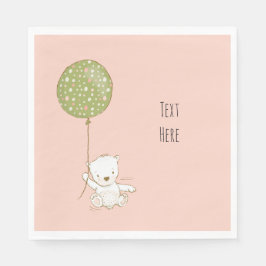 Guardanapo De Papel Urso de Napkin do Chá Personalizado com Balão