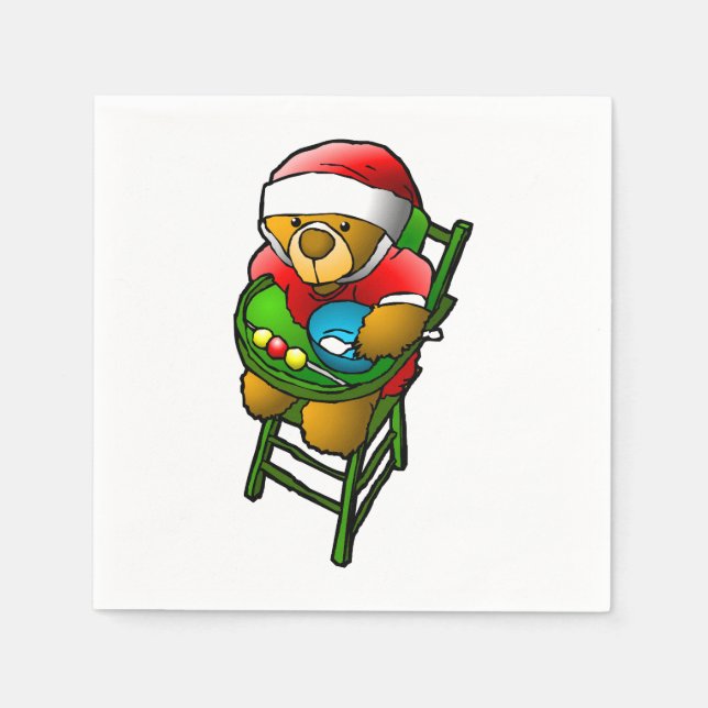 Guardanapo De Papel Urso de Natal (Frente)