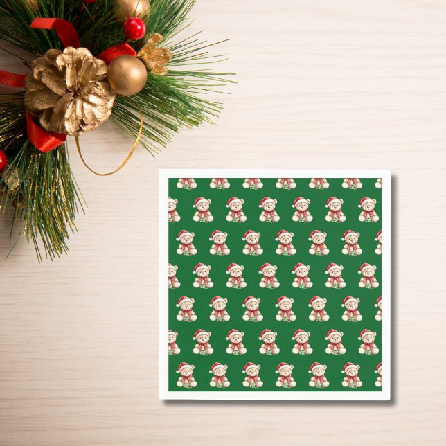 Guardanapo De Papel Urso de Natal Adorável (Criador carregado)