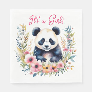 Guardanapo De Papel Urso de Panda na Flores é uma Garota