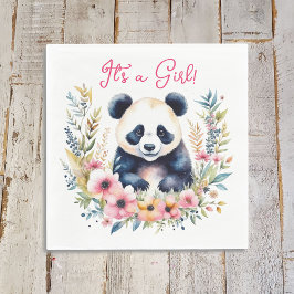 Guardanapo De Papel Urso de Panda na Flores é uma Garota