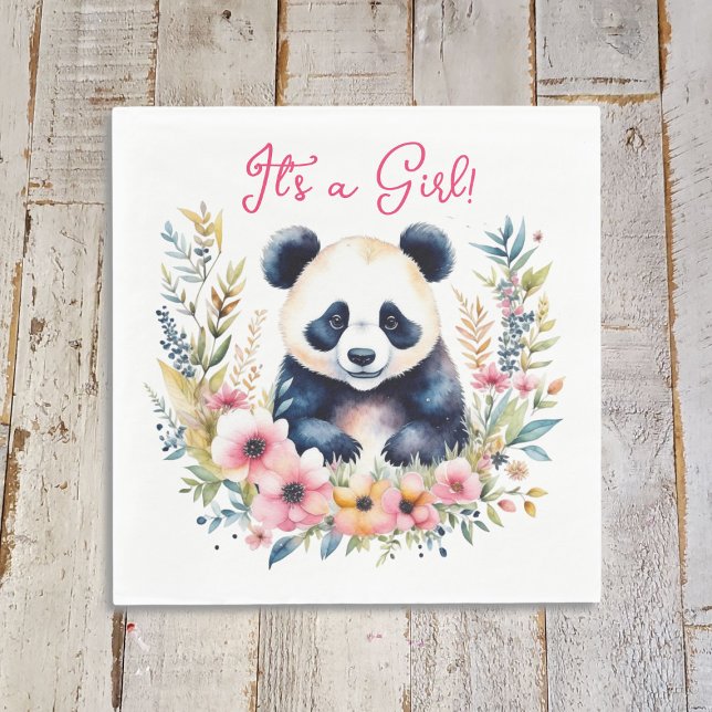 Guardanapo De Papel Urso de Panda na Flores é uma Garota (Criador carregado)