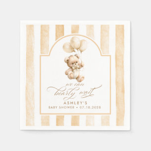 Guardanapo De Papel Urso de pelúcia Elegante Listras Marrons Chuveiro