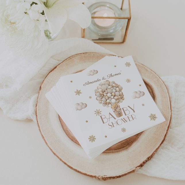 Guardanapo De Papel Urso de Teddy Chá de fraldas Inverno Sexo Neutro (Criador carregado)