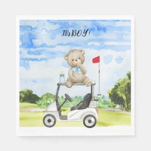 Guardanapo De Papel Urso de Teddy de Golfe É Garoto para Chá de fralda