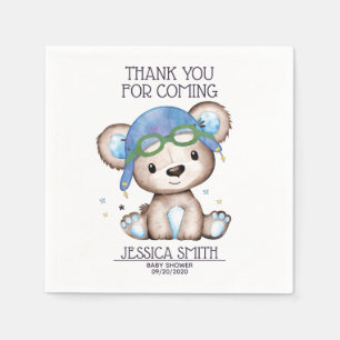 Guardanapo De Papel Urso de Teddy Piloto De Aquarela