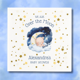 Guardanapo De Papel Urso Dourado De Teddy Sobre O Chá de fraldas Da Lu