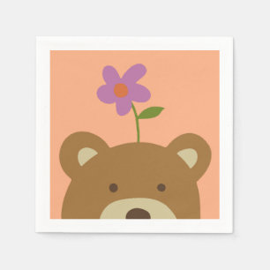Guardanapo De Papel Urso e Flor