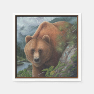 Guardanapo De Papel Urso Grizzly