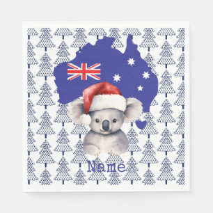 Guardanapo De Papel Urso Koala na Bandeira da Austrália e Árvore de Na