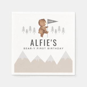 Guardanapo De Papel Urso Monta Primeiro Aniversário