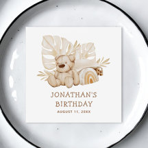 Urso Nêutrico De Boho Bonito. Parte aniversário de